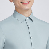 雅戈尔(YOUNGOR)短袖衬衫男素色局部装衬衬衫混纺面料挺括易打理商场同款