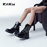 【短靴】knkw2024年秋冬马丁靴厚底靴子合集甜酷靴鞋增高女鞋 机车K马丁靴 38