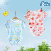 婴儿连体衣夏季薄款宝宝纯棉短袖哈衣爬服包屁衣新生儿衣服三角衣