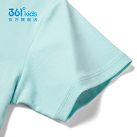 361°童装女童短袖针织衫夏季中大童舒适针织衫短袖 青色 130