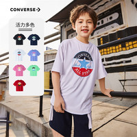 Converse匡威儿童装男童短袖T恤速干凉感夏季女童夏装中大童半袖t 学院红 140 /68 【身高128-140cm】 140/68（S）