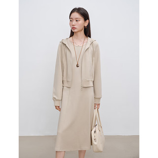 自巧小个子背心裙休闲套装女2024秋季新款卫衣开衫连衣裙两件套  S (码)
