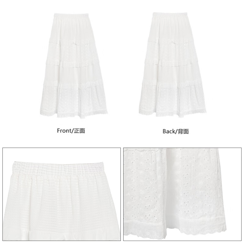 萝美酱蓬蓬裙女春秋新款气质仙女a字半身裙双层小个子蕾丝蛋糕裙子 常规 【身高164cm以下】  【建议95-110斤】