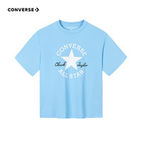 Converse匡威童装男女童凉感短袖T恤夏季舒适透气宽松版型儿童短T 天空蓝 160 /80 【身高158-170cm】 160/80