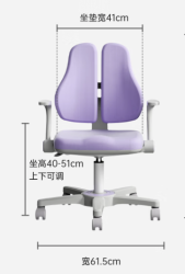 护童 儿童学习椅写字椅小家用可升降调节靠背座椅升降椅电脑椅脚踏 G102_星云紫