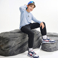 NIKE 3BRAND 耐克男童DRI-FIT速干长袖T恤2025春季儿童休闲上衣打底衫 石南蓝 150 /72 【身高140-152cm】