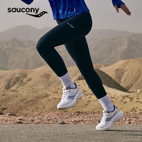 Saucony索康尼运动裤女瑜伽鲨鱼裤收腹高腰春季裤子 正黑色BK01 L
