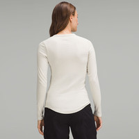 露露乐蒙lululemon丨Hold Tight 女士紧身剪裁长袖 T 恤 LW3FTFS 骨白 2XL /14