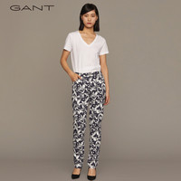 【100%棉】GANT/甘特女士简约通勤风纯色百搭V领上衣重磅短袖T恤 614浅粉色 S