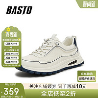 BASTO 25夏简约户外运动厚底男休闲鞋66550BM5 白色 42