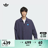 adidas 阿迪达斯 街头滑板文化复古宽松翻领夹克外套男装阿迪达斯官方三叶草 影迹蓝/碳黑 S