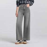 森柔牛仔|森马牛仔裤女高腰阔腿裤2025春季长裤街头 175/78A/XXL