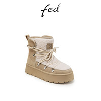 fed时尚雪地靴冬季女靴厚底保暖靴加厚短靴女款D1017-ZCA872
