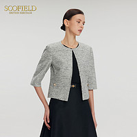 88VIP：SCOFIELD 女装法式静奢小香风圆领短外套门襟隐形扣2025春季新品