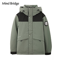 Mind Bridge MB MindBridge百家好男连帽户外羽绒服冬季2024新款工装保暖外套