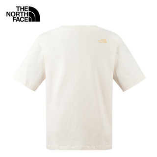 北面（The North Face）纯棉T恤女休闲舒适半袖透气小汽车印花短袖简约24春夏|88GP QLI/沙丘白 XL /170