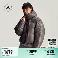 adidas 阿迪达斯 宽松短款保暖连帽棉服面包服女装阿迪达斯官方Stella Mc 炭灰 S