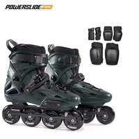 宝狮莱 Powerslide德国专业男女成人平花式休闲刷街直单排轮滑鞋imperial 墨绿色+加厚