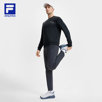 FILA 斐乐官方男子套头卫衣2025春夏健身运动简约针织长袖上衣