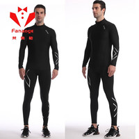 梵奥格 FANAOGE 高端运动健身速干跑步排汗透气功能压缩衣女高腰提臀紧身裤晨跑 男银