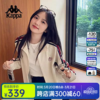 Kappa 背靠背运动外套女春秋季跑步休闲女士夹克开衫卫衣女款K0E62WK01D 白色-0114 L