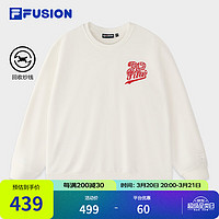 FILA FUSION斐乐潮牌男子套头卫衣2025春季新款休闲简约针织上衣 云白色-WT M 170/92A