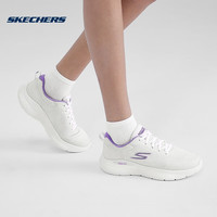斯凯奇（Skechers）引跑者丨轻奇跑步鞋女子运动鞋跳绳回弹缓震舒适休闲鞋 白色/紫色-WPR 40