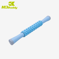 MDBuddy 滚轴泡沫轴狼牙棒放松肌肉滚轮健身按摩器瑜伽棒器材 蓝色
