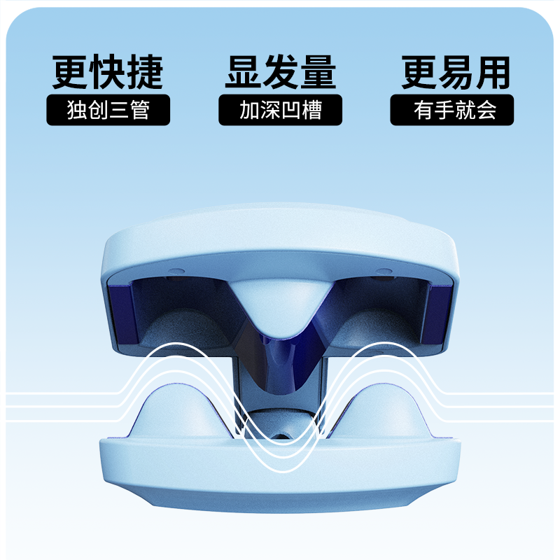 RUSE如色三排蛋卷头卷发棒蛋卷棒深V32mm蛋卷头持久定型蛋蛋卷 莫奈蓝