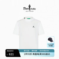 比音勒芬高尔夫 春夏款小圆领弹力舒适休闲运动短袖T恤男子t恤 08白色 2XL
