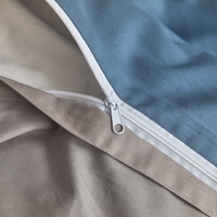 无印良品全棉被套200x230cm双人100%纯棉被罩单件150x200简约双拼色四件套 简兮-宾利蓝+山灰【100%全棉】 1.8m床笠款四件套-被套200*230cm