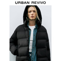 UR冬季新款女装时尚休闲绗缝可拆连帽加厚羽绒服UWM140003 (偏宽松)