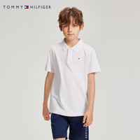 TOMMY童装夏季男童纯色短袖T恤Polo衫儿童透气上衣 正红