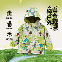 贝贝怡 春秋男童户外登山服摇粒绒外套防风休闲工装软壳衣