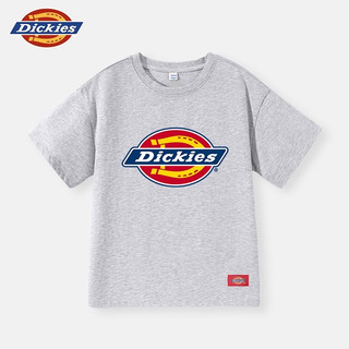 Dickies童装儿童短袖t恤夏季男童潮牌体恤女童纯棉白色LOGO上衣A