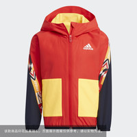 阿迪达斯 adidas潮流拼色防风男中大童连帽夹克运动上衣童装