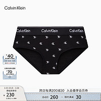 Calvin Klein 卡尔文·克莱恩 24秋季女士ck提花半包臀防夹臀内裤女QF8206AD PCS-黑底字母 S