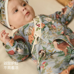 aqpa 婴儿衣服连体衣哈衣纯棉春季宝宝外出服