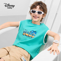 迪士尼童装儿童t恤男童短袖t恤夏季女孩休闲打底衫宝宝时尚半袖上衣 环保绿【男】 130 cm