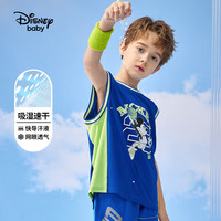迪士尼童装儿童t恤男童短袖t恤夏季女孩休闲打底衫宝宝时尚半袖上衣 炫目蓝【男】 100 cm