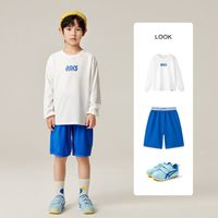 ASICS/亚瑟士童装年春季男女童长袖T恤儿童潮流休闲服