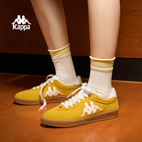 KAPPA卡帕TIFO德训鞋男鞋2025春季轻便软底运动休闲鞋百搭时尚板鞋 锡兰黄/经典白 44