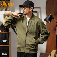 吉普(JEEP)飞行员夹克男外套春秋季宽松棒球领男士工装休闲衣服冲锋男装
