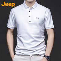 吉普（JEEP）短袖男士T恤夏季polo商务休闲衫凉感潮牌百搭衣服男装 白色 M 