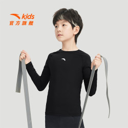 安踏 儿童装长袖t恤男童紧身训练服 上衣