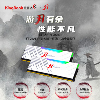 金百达 16GB套装 DDR4 3600 台式机内存条长鑫A-die颗粒 白刃RGB灯条 C18