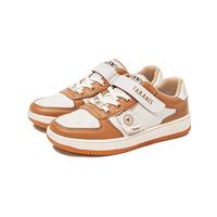 泰兰尼斯kids儿童板鞋男低帮女童休闲鞋潮流童鞋春季运动鞋男童鞋 奶咖色 34码