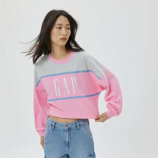 Gap女装春季LOGO宽松法式圈织软卫衣591007运动时尚上衣