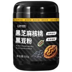 盖亚农场 黑芝麻核桃黑豆粉500g 黑米桑椹粉五黑粉谷物粉冲泡即食营养早餐