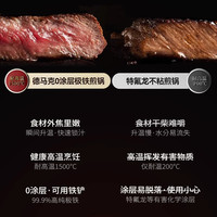 DUMIK中科极铁无涂层平底锅家用不粘锅煎牛排煤气电磁炉煎锅 【千元极铁锅同款】-26cm赠锅盖